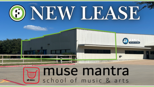 Muse Mantra School of Music & Arts lease announcement at 7827 Spring Cypress Road in Spring, Texas.